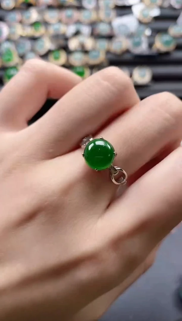 【闪购商品】翡翠戒指银S925镶嵌51511