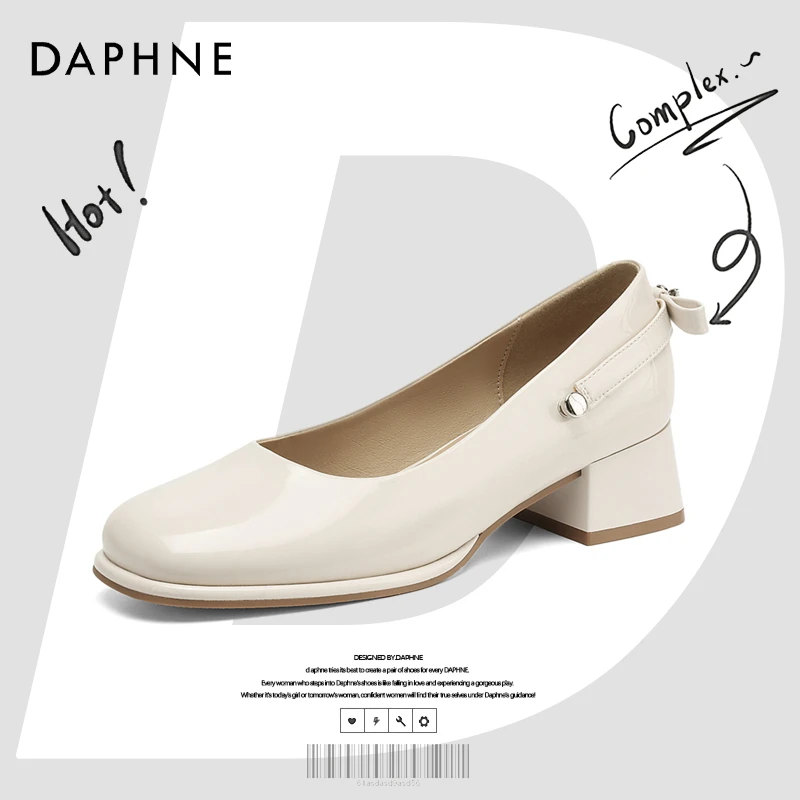 达芙妮网红爆款百搭粗跟玛丽珍2025新款春季小皮鞋配裙子法式单鞋