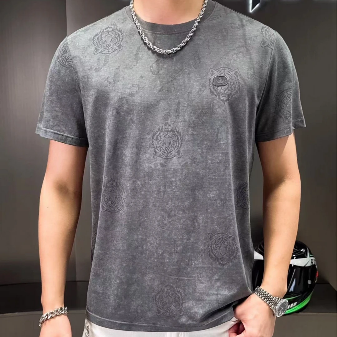 帕萨度男士夏季商务休闲简约圆领T恤AJ-5566