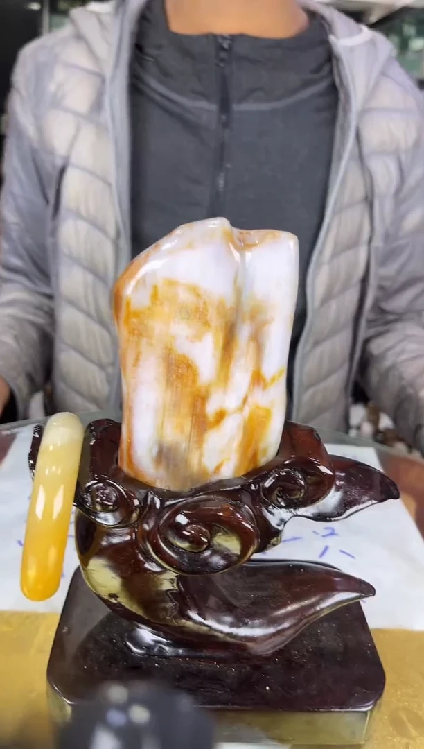 缅甸天然树化玉精品居家摆件