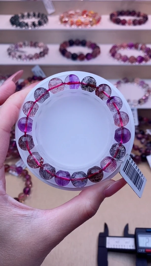 未镶嵌手链水晶黑加仑超七单圈10m+