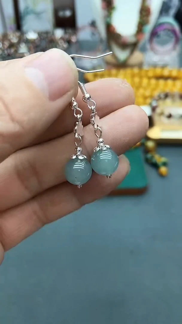 【闪购商品】翡翠耳饰银S925镶嵌S86 耳饰