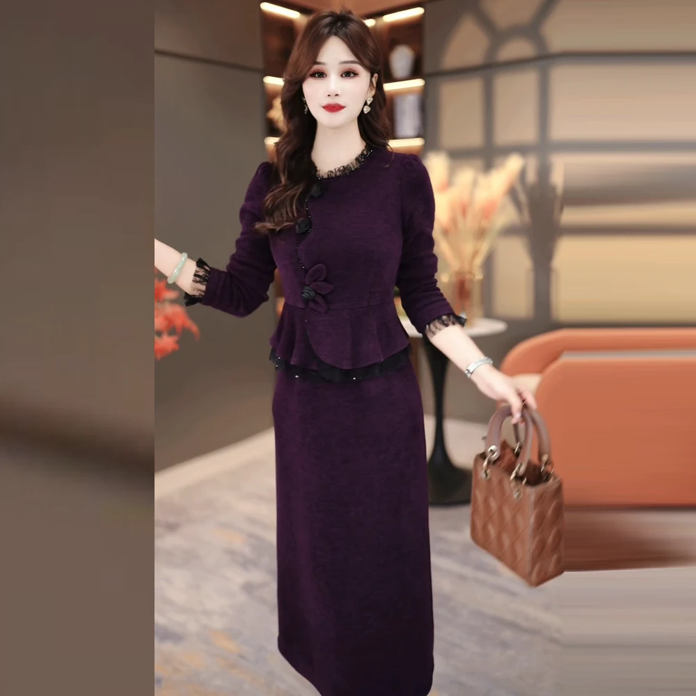 冬季显瘦连衣裙2025新款显瘦修身气韩版遮肚打底裙子