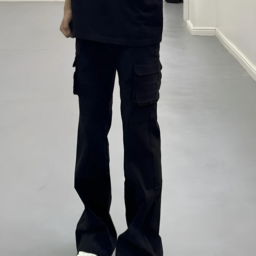 Teenagers 美式复古工装微喇牛仔裤男女同款百搭潮流显瘦垂感长裤