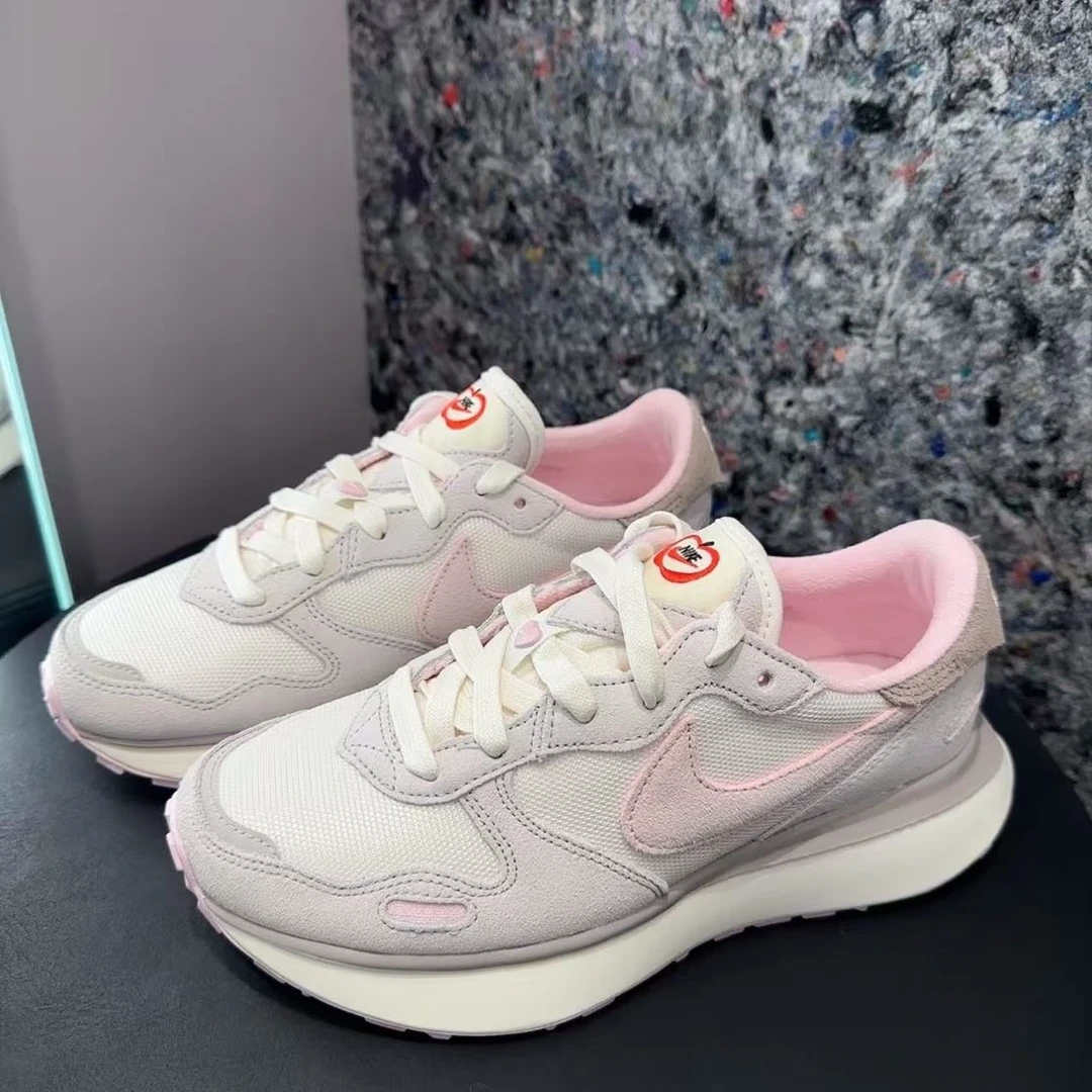 NIKE耐克女子情人节限定樱花粉配色华夫格休闲轻跑鞋HV5993-161