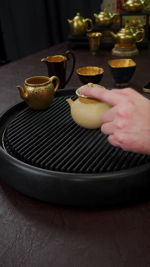 【闪购商品】杯【宜景窑鎏金系列】预定古法鎏金壶