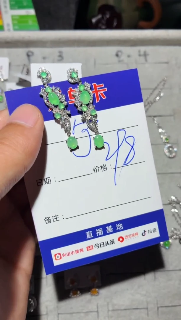 银S925镶嵌翡翠耳饰宁***～ 宁静