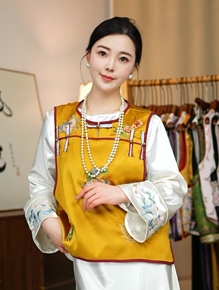 CHUNTIAN/李李国风【锦玉】新中式宋锦提花时尚马甲