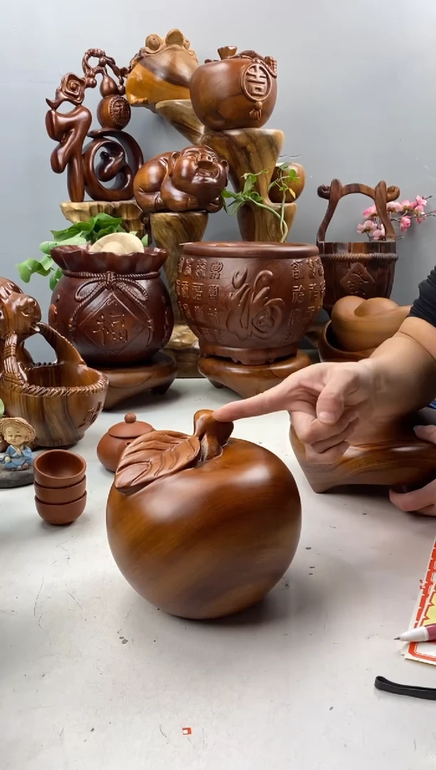 香樟木A47大苹果摆件/尺寸