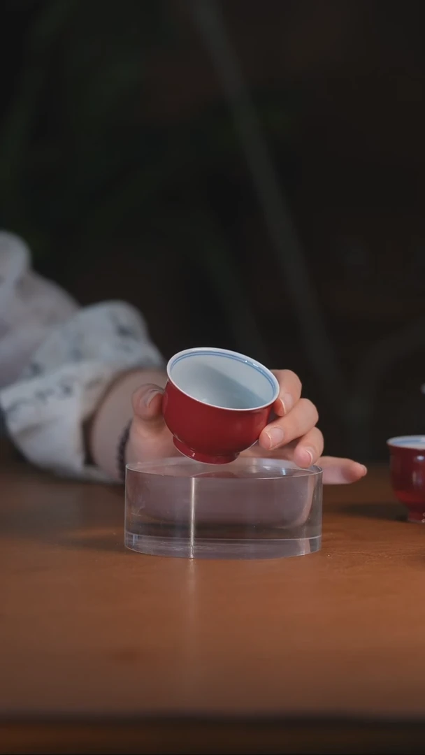 记红内绘竹子卢士杯
