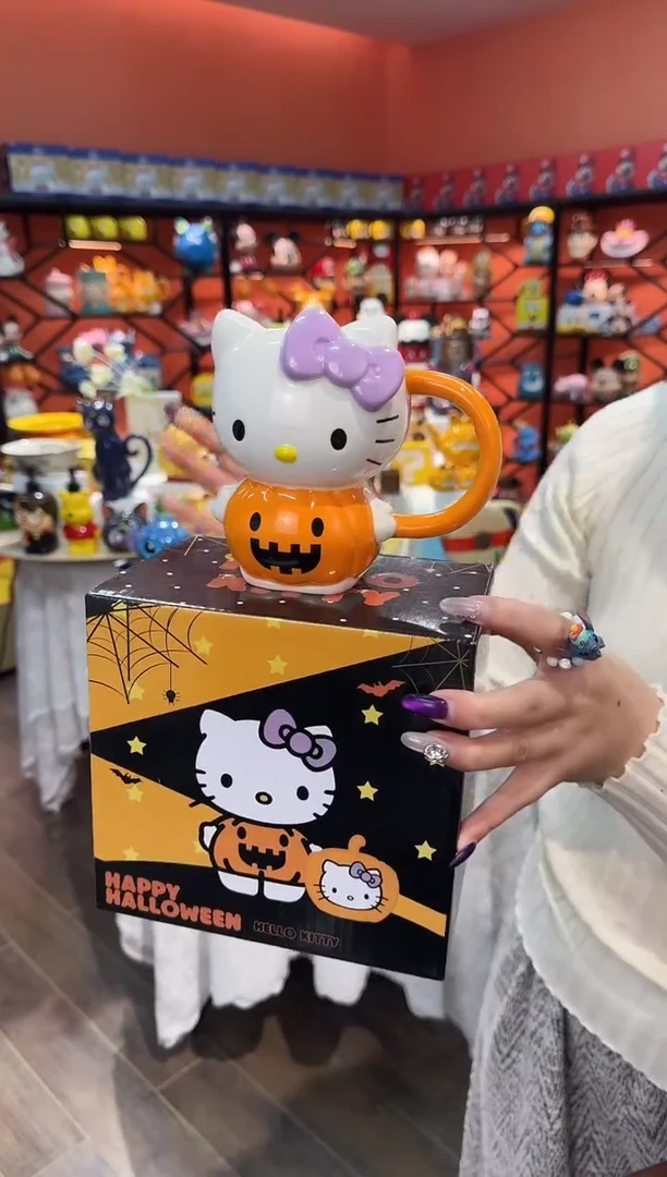 瓷片@@凯特猫南瓜陶瓷杯