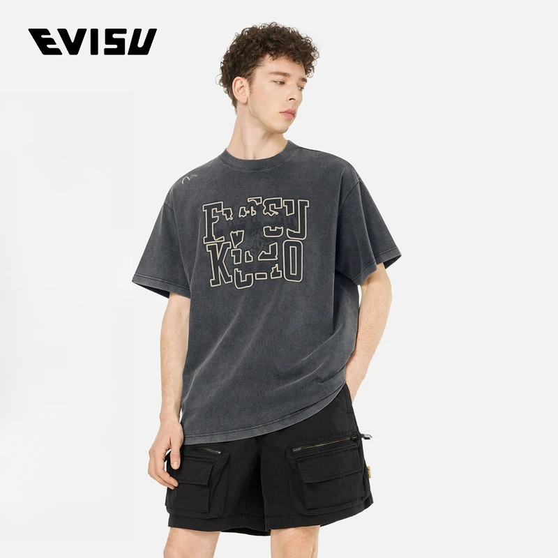 EVISU KURO 2025男士商标印花T恤2ESGNM5TS5031RXCT