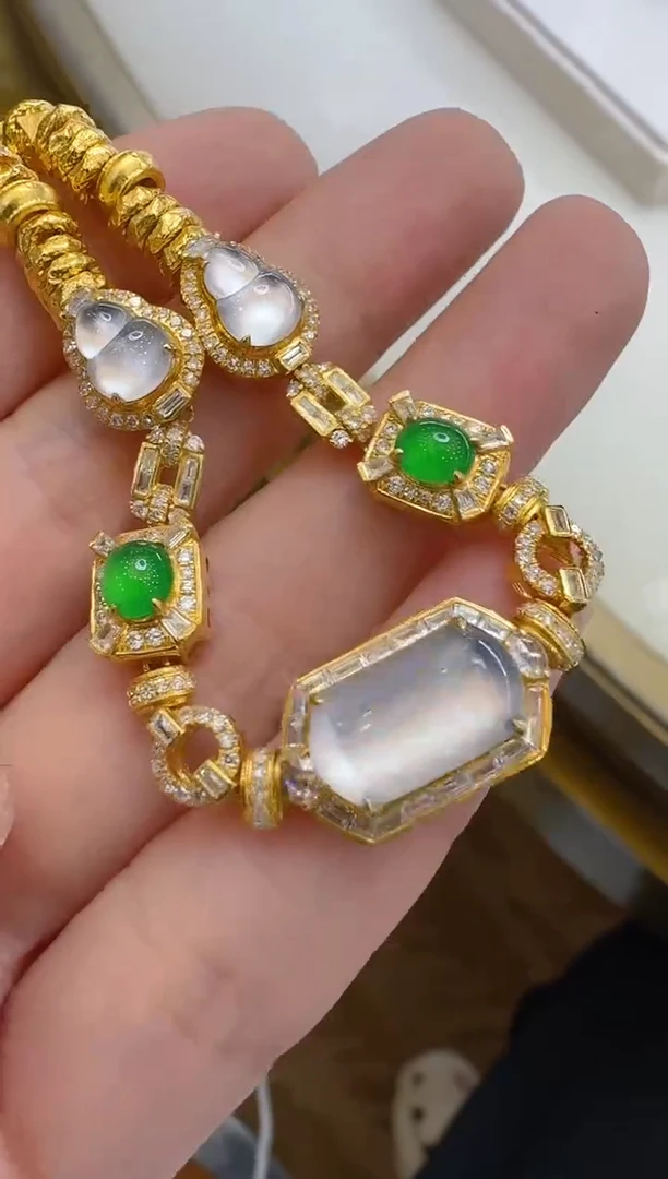 18K金镶嵌手链翡翠多样性团购发一件