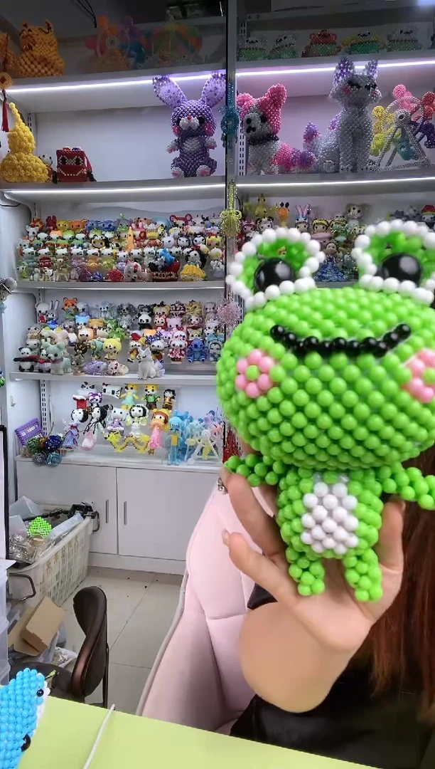 亚克力1833卡8糖果珠大眼青蛙材料包1套绿色