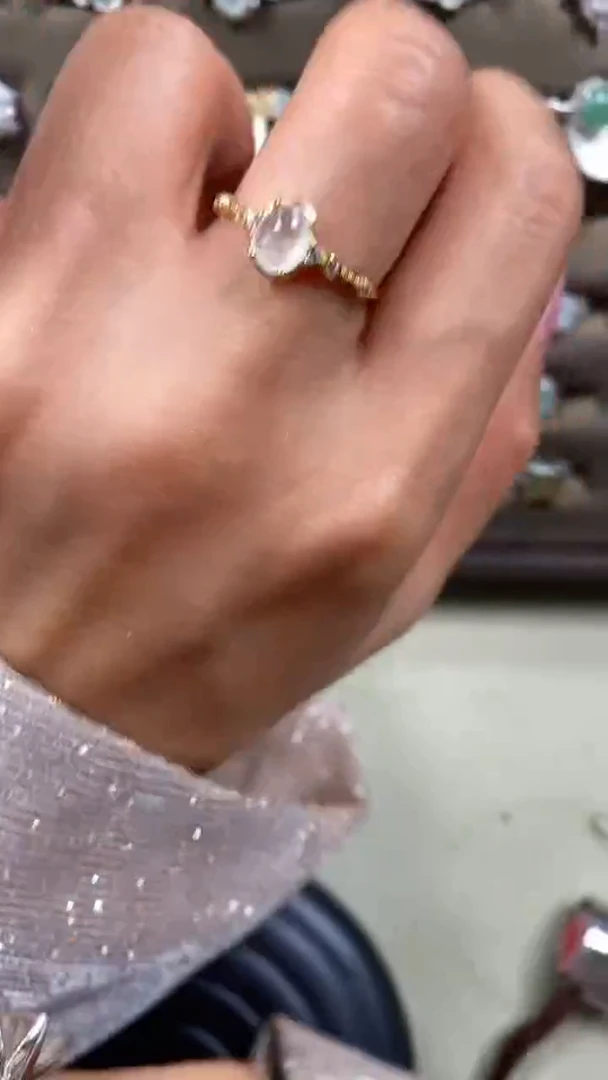 【闪购商品】翡翠戒指银S925镶嵌8300