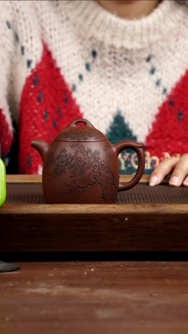 茶壶紫砂无*四号井底槽青秦权270CC