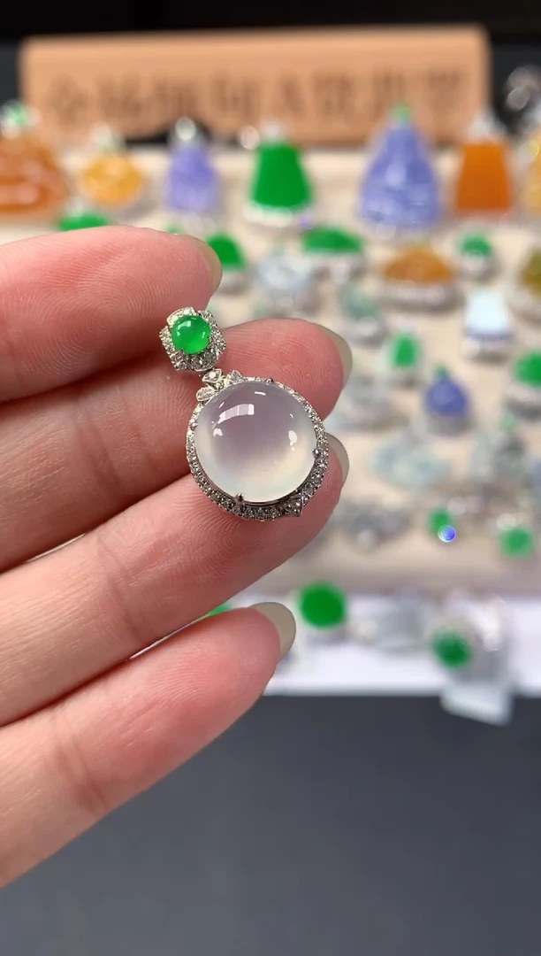 吊坠(不含链)18K金镶嵌翡翠C252|5800