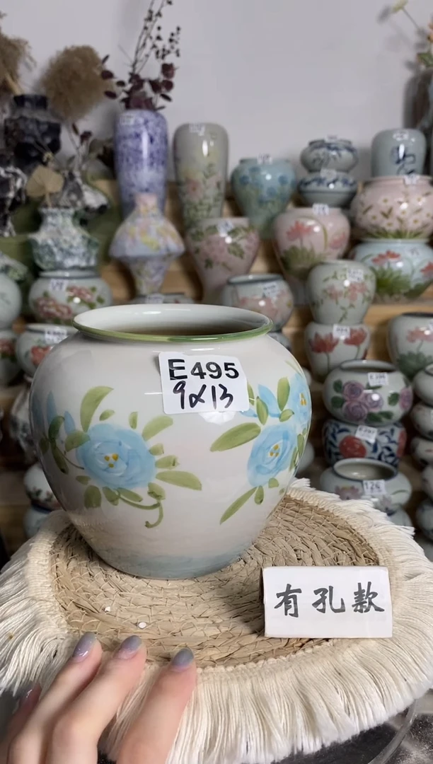 瓷韵花盆 手工制品 完美主义者慎拍 E495