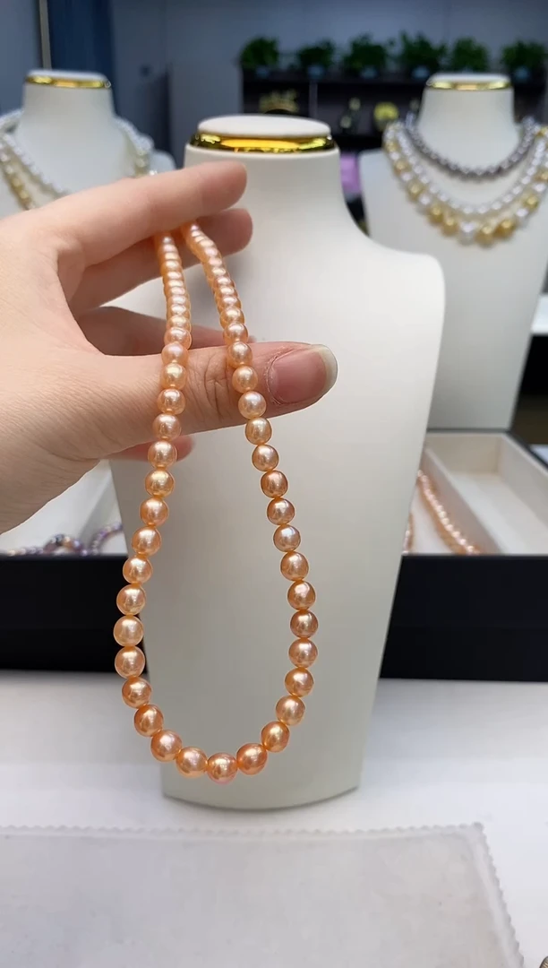 【闪购商品】淡水珍珠项链未镶嵌淡水项链中国红