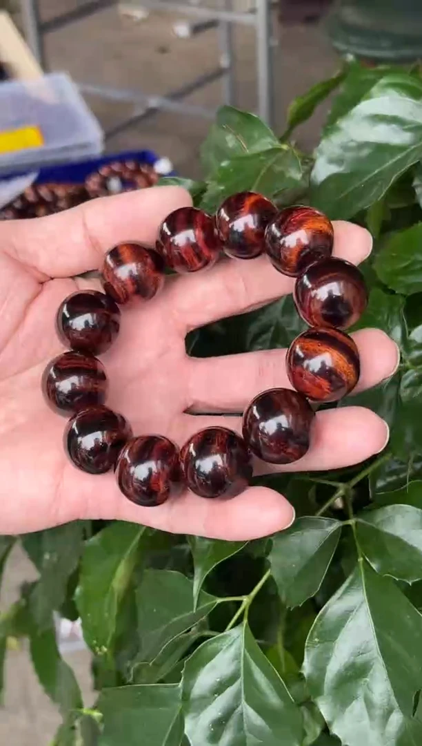 黄花梨/降香黄檀海南黄花梨霸王岭紫油梨大黑线2.0手串（258）