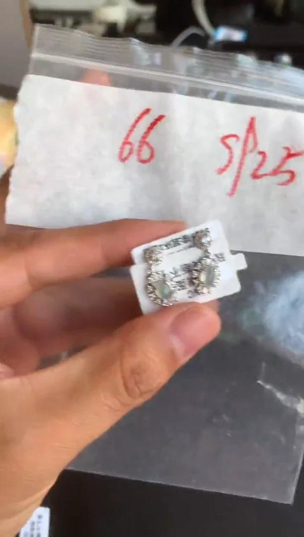银S925镶嵌翡翠耳饰缅甸A货翡翠，拍一发一