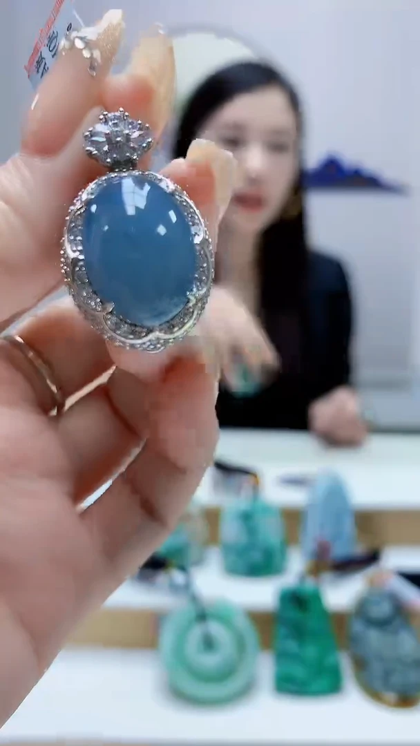 未镶嵌定制翡翠4852DD-毛货挂件31