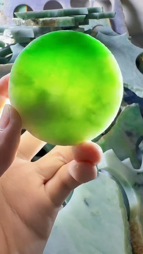 翡翠裸石缅甸翡翠A货文8145