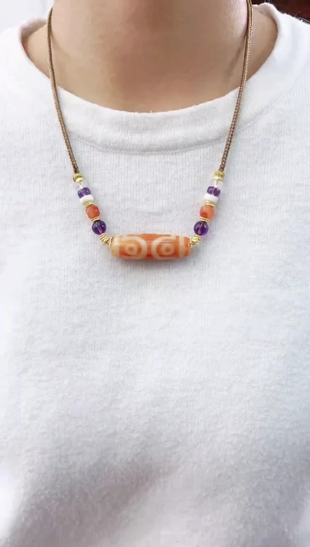 【闪购商品】玛瑙/玉髓项链未镶嵌红肉七项链（多样发）