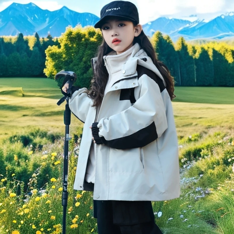 李宁官方联名恪戈女童三合一冲锋衣2025秋冬季中大童加厚外套女孩