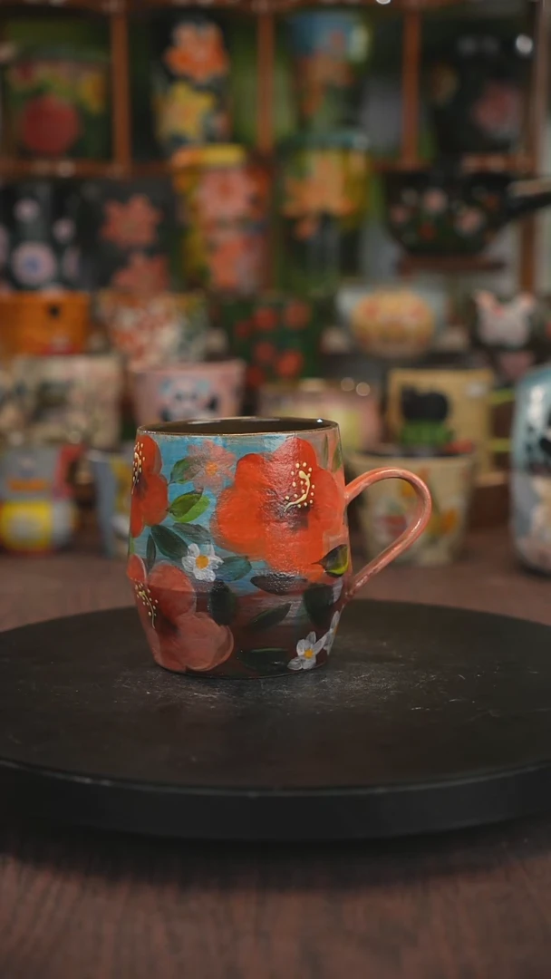 紫砂油画手绘釉下彩