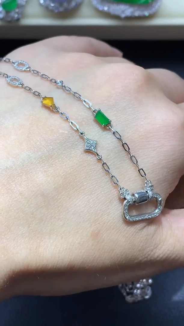 颈饰18K金镶嵌翡翠625-中国好珍宝