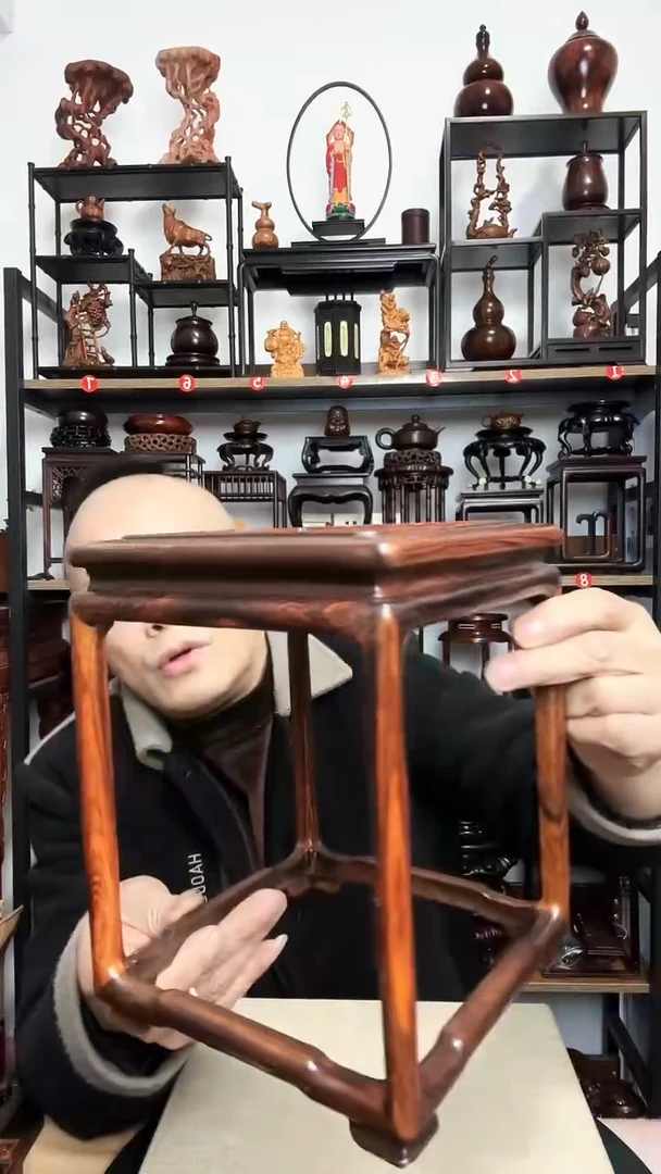 紫砂底座木17正方22高