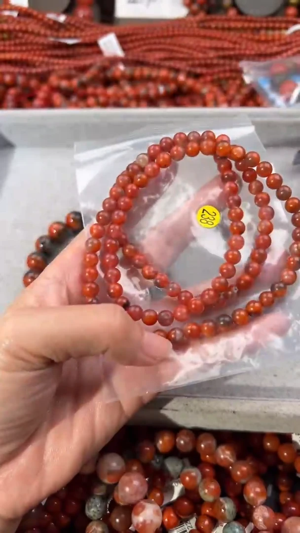 南红玛瑙手串未镶嵌6+