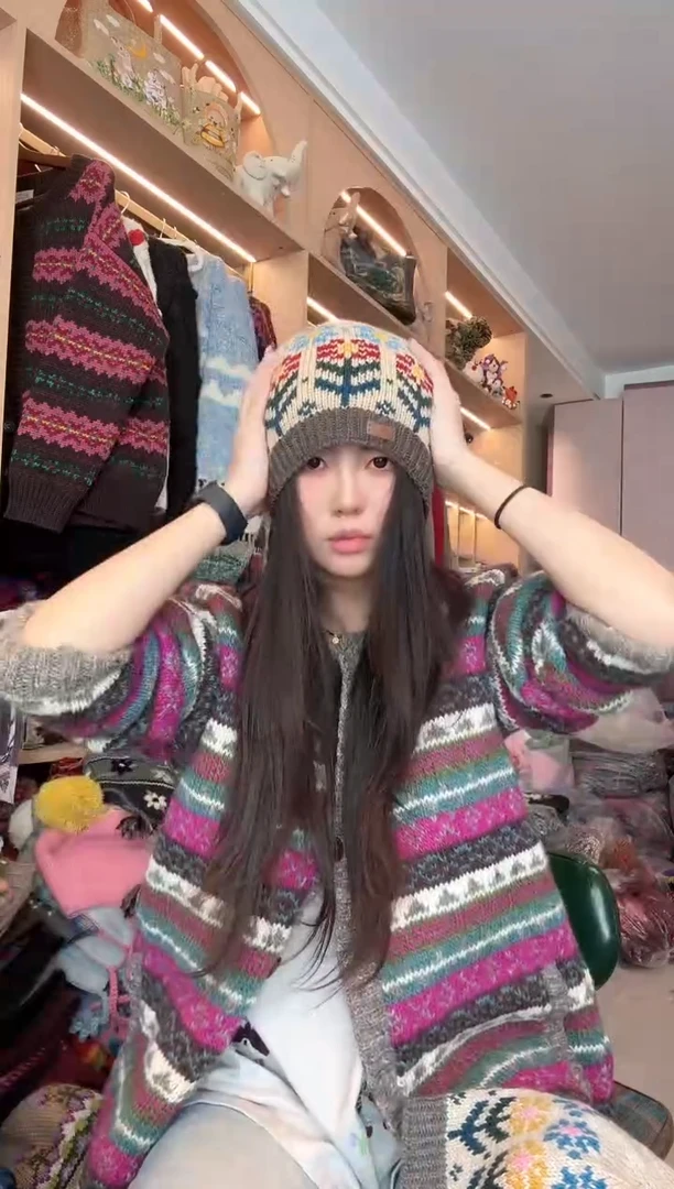 羊毛米黄色向日葵帽