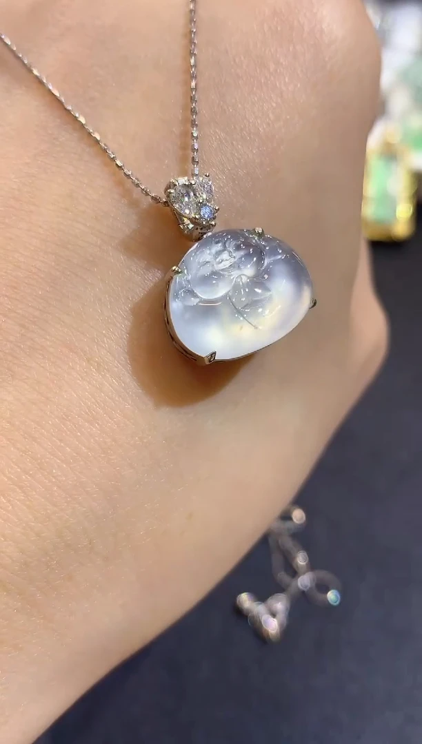 吊坠(不含链)18K金镶嵌翡翠S11