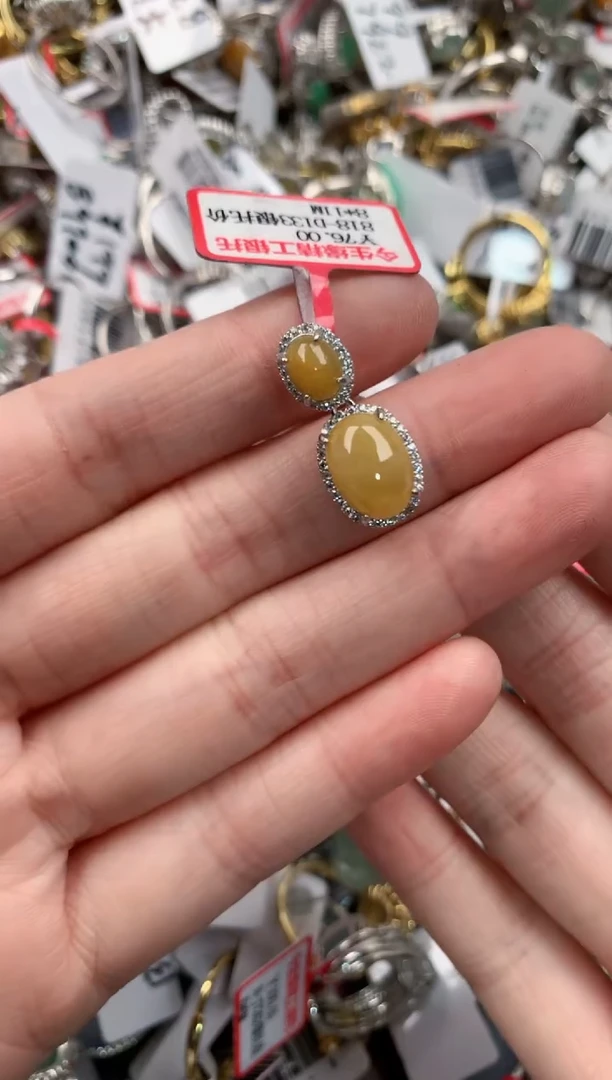 银S925镶嵌戒指翡翠444---3