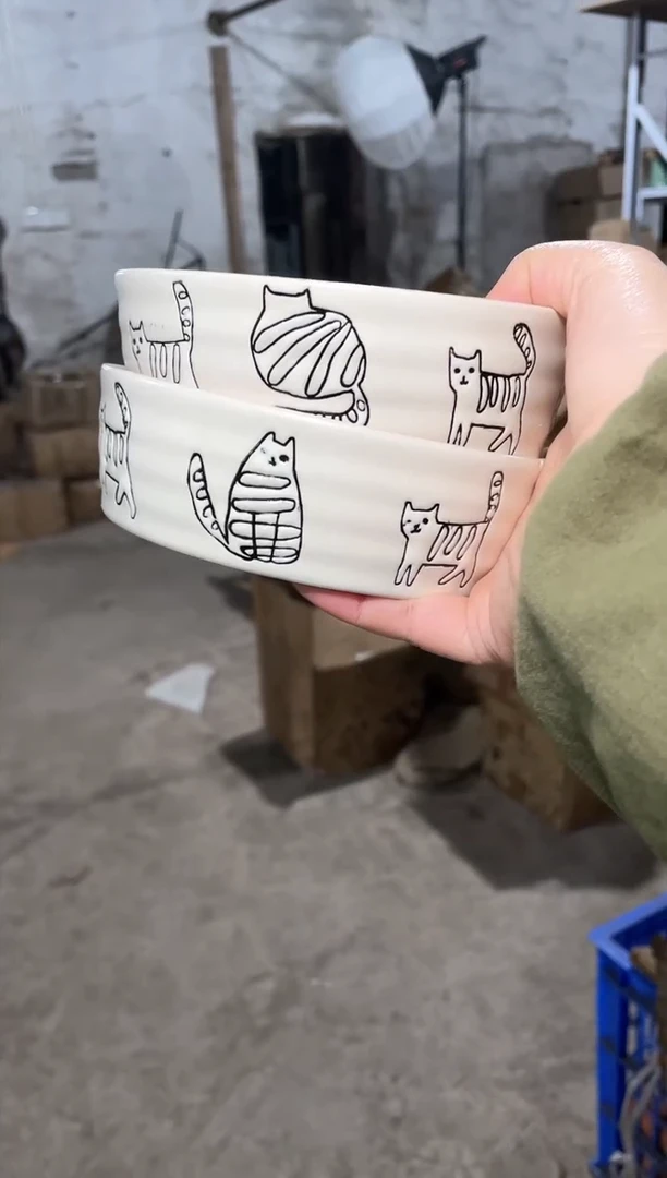 【闪购商品】碗微瑕（2个装）小猫小碗