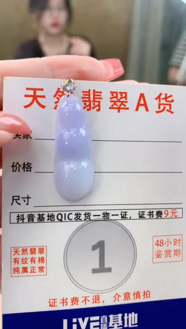 颈饰18K金镶嵌翡翠天然A货翡翠挂件