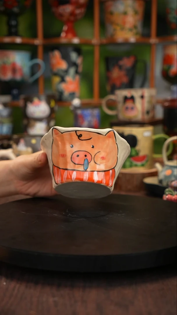 釉下手绘陶瓷饭碗