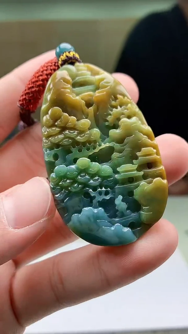 【闪购商品】定制翡翠未镶嵌4969bb-毛货挂件65