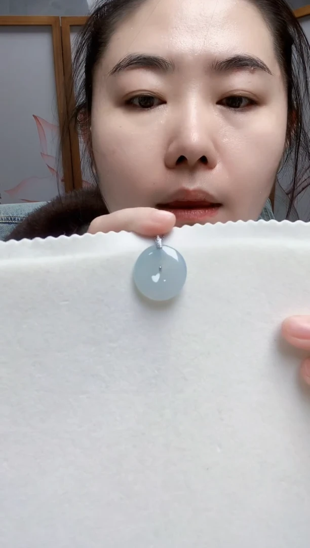 颈饰银S925镶嵌翡翠莉***6平安扣吊坠