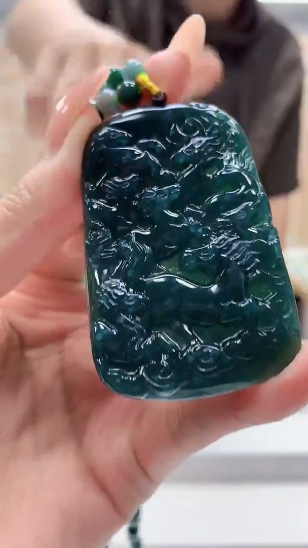 定制翡翠未镶嵌4812MM-毛货挂件19赠珠链