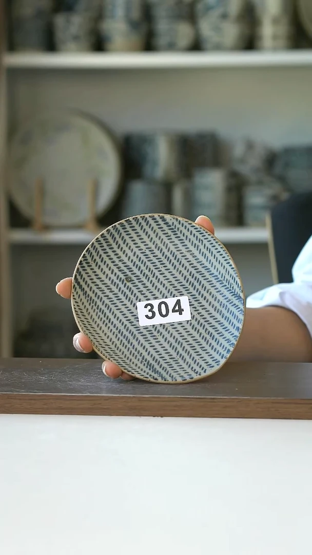 304瑕疵千段草甜品碟14cm@4-2@