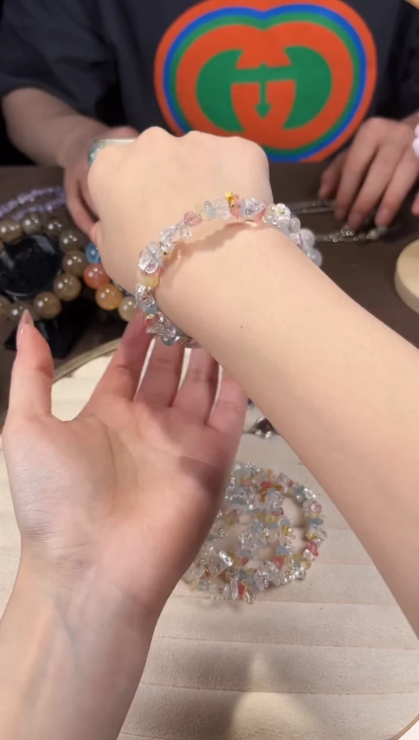 手环未镶嵌水晶多巴胺水晶碎石手环