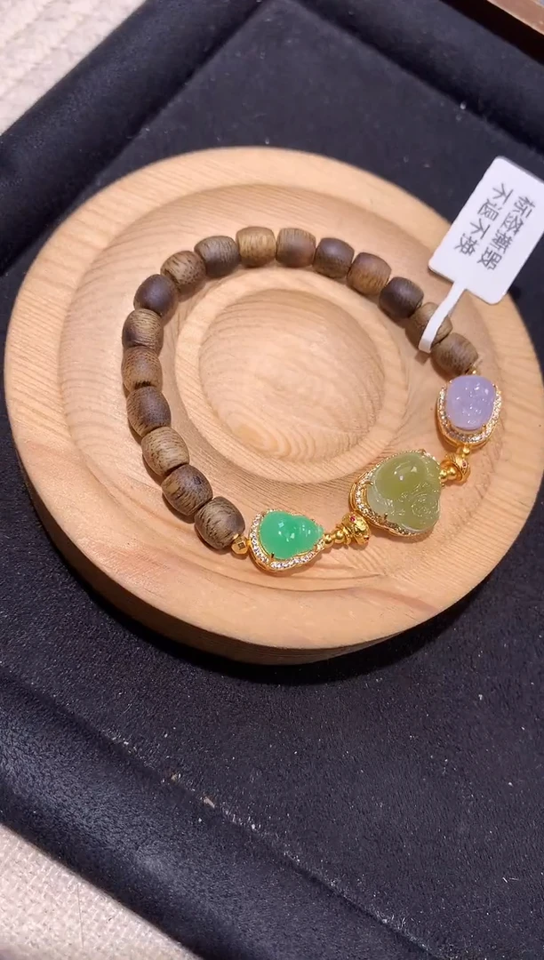 银S925镶嵌手串翡翠手串