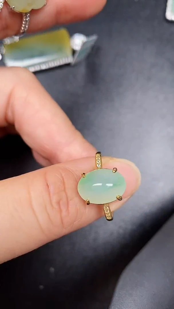 银S925镶嵌戒指翡翠1210