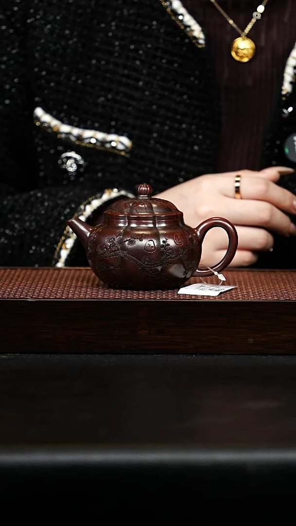 紫砂茶宠筋纹3宫灯