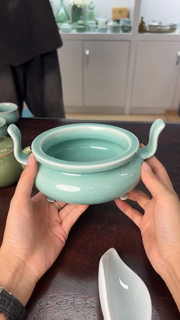龙泉云间青瓷小米茶器