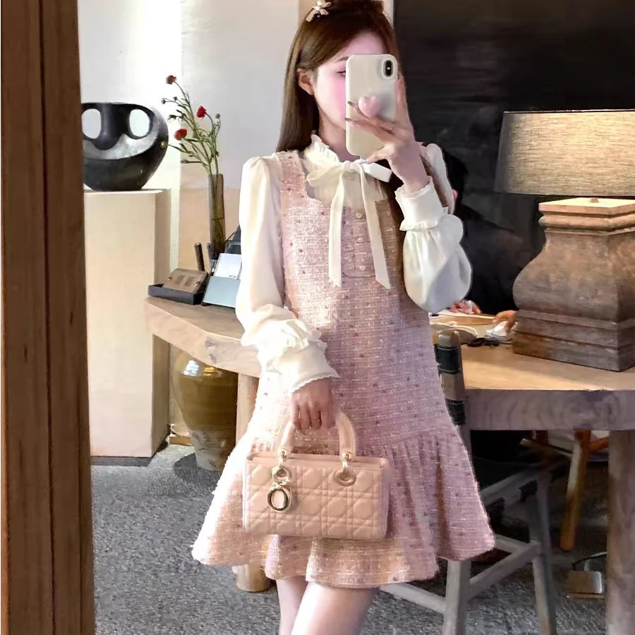 轻奢推荐时尚休闲洋气套装小衫2025春秋新款遮肉显瘦胖mm两件套装