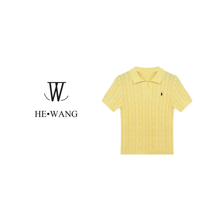 HW  气质显瘦拉夫刺绣纯棉针织短袖-00241